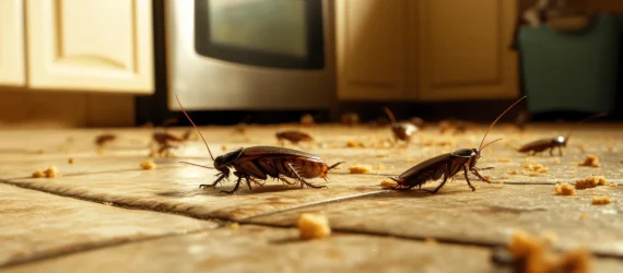 karaluchy spacerujące po podłodze